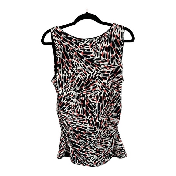 White House Black Market Reversible Abstract/Solid Black Tank Sz M - Picture 4 of 6